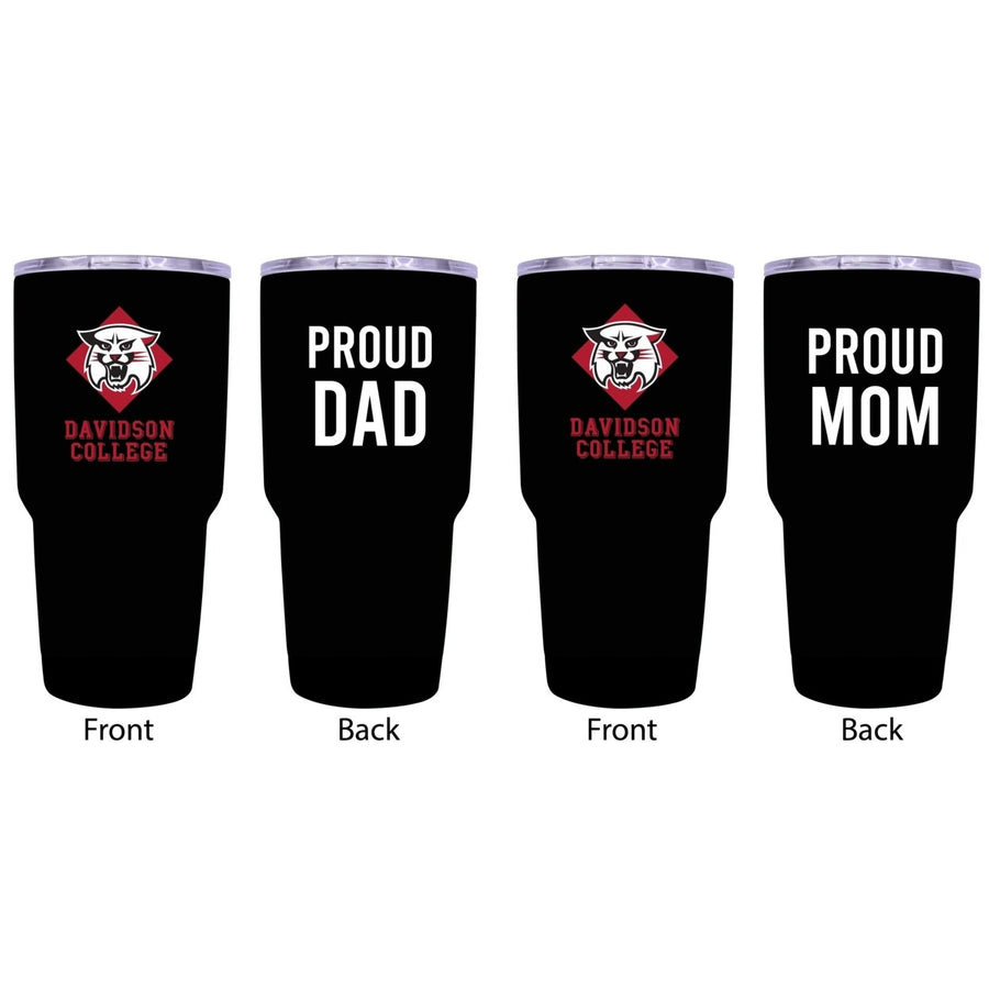 Davidson College Proud Parent 24 oz Insulated Tumblers Set - Black Mom and Dad Edition Image 1