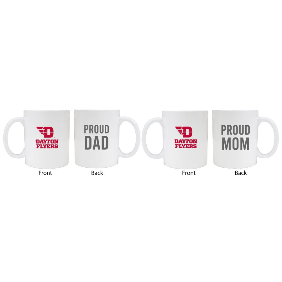 Dayton Flyers Proud Mom And Dad White Ceramic Coffee Mug 2 pack (White) Image 1