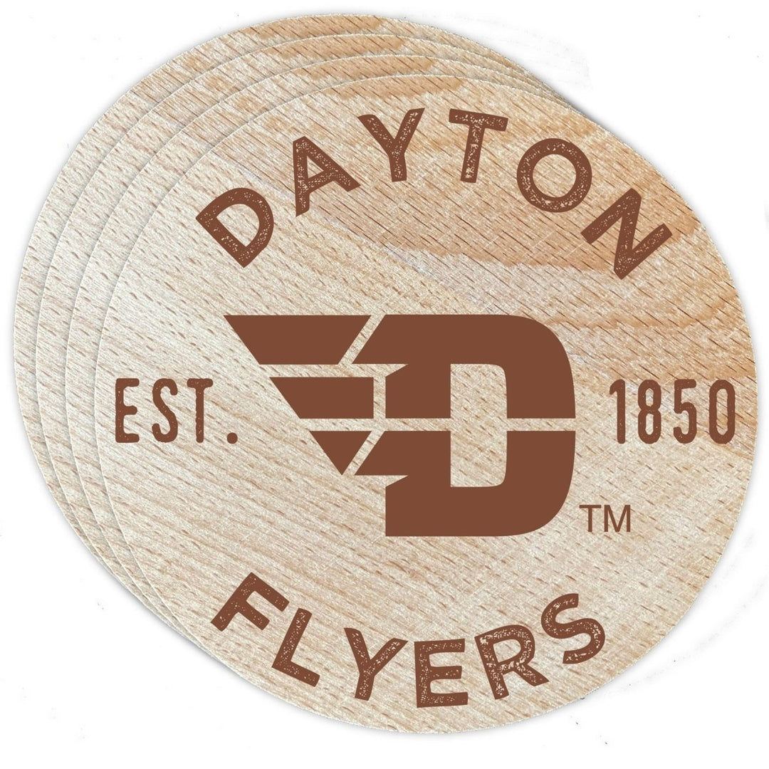 Dayton Flyers Wood Coaster Engraved 4 Pack Image 1