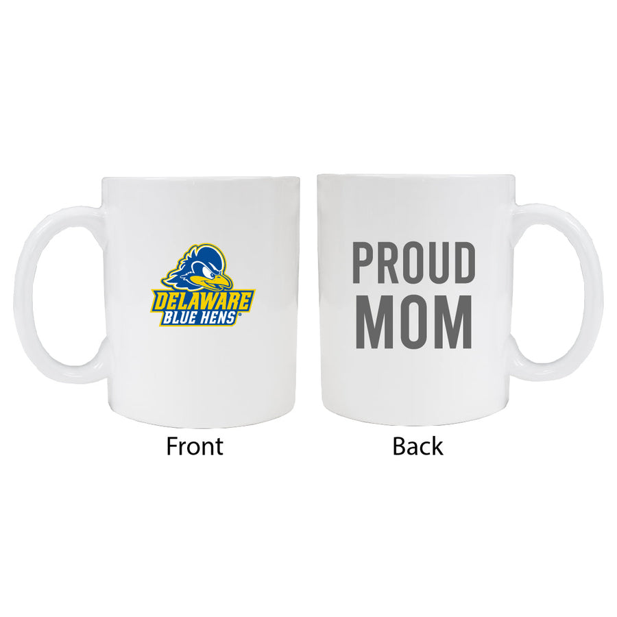 Delaware Blue Hens Proud Mom White Ceramic Coffee Mug 2-Pack (White) Image 1