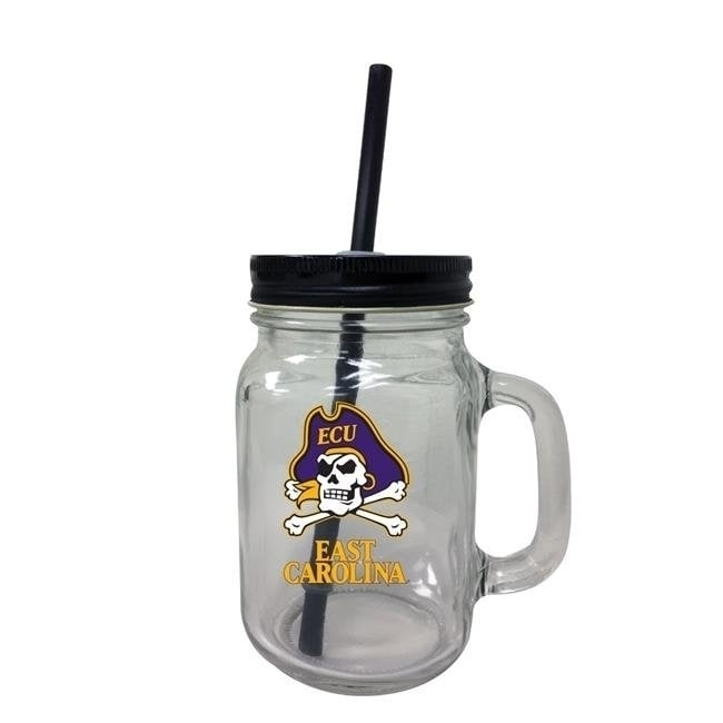 East Carolina Pirates Mason Jar Glass Image 1