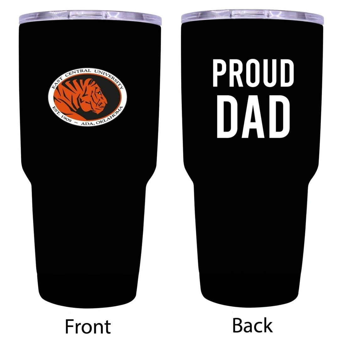 East Central University Tigers Proud Dad 24 oz Insulated Stainless Steel Tumbler Black Image 1