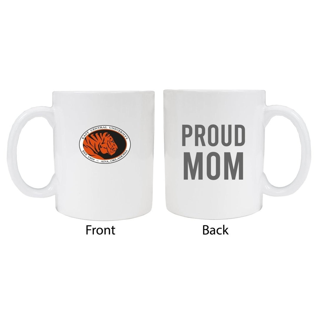 East Central University Tigers Proud Mom Ceramic Coffee Mug - White (2 Pack) Image 1