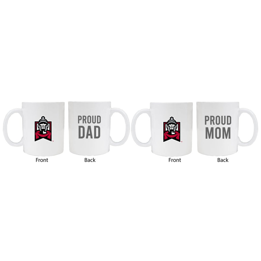 East Stroudsburg University Proud Mom And Dad White Ceramic Coffee Mug 2 pack (White) Image 1