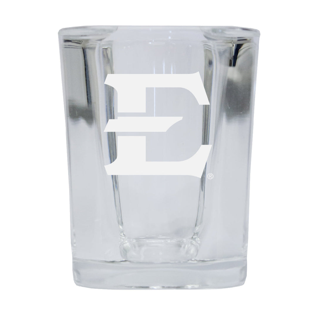 East Tennessee State University NCAA Collectors Edition 2oz Square Shot Glass - Laser Etched Logo Image 1