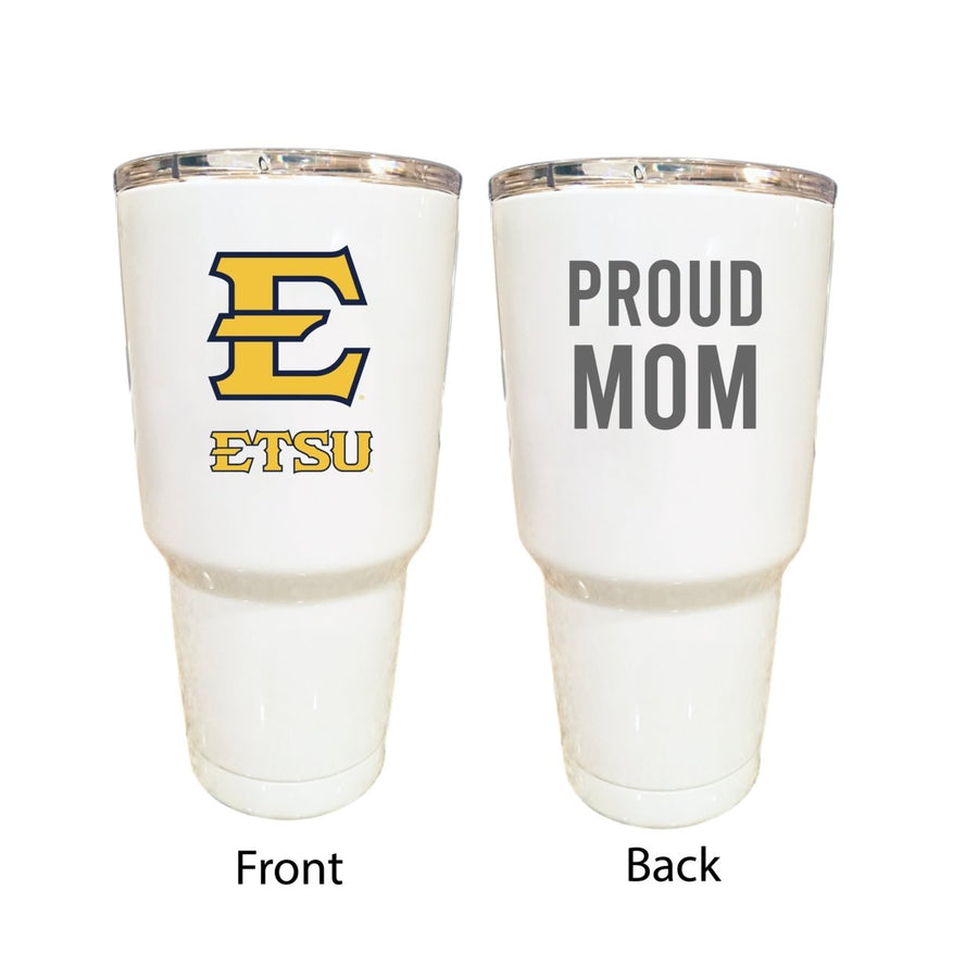 East Tennessee State University Proud Mom 24 oz Insulated Stainless Steel Tumblers Choose Your Color. Image 1