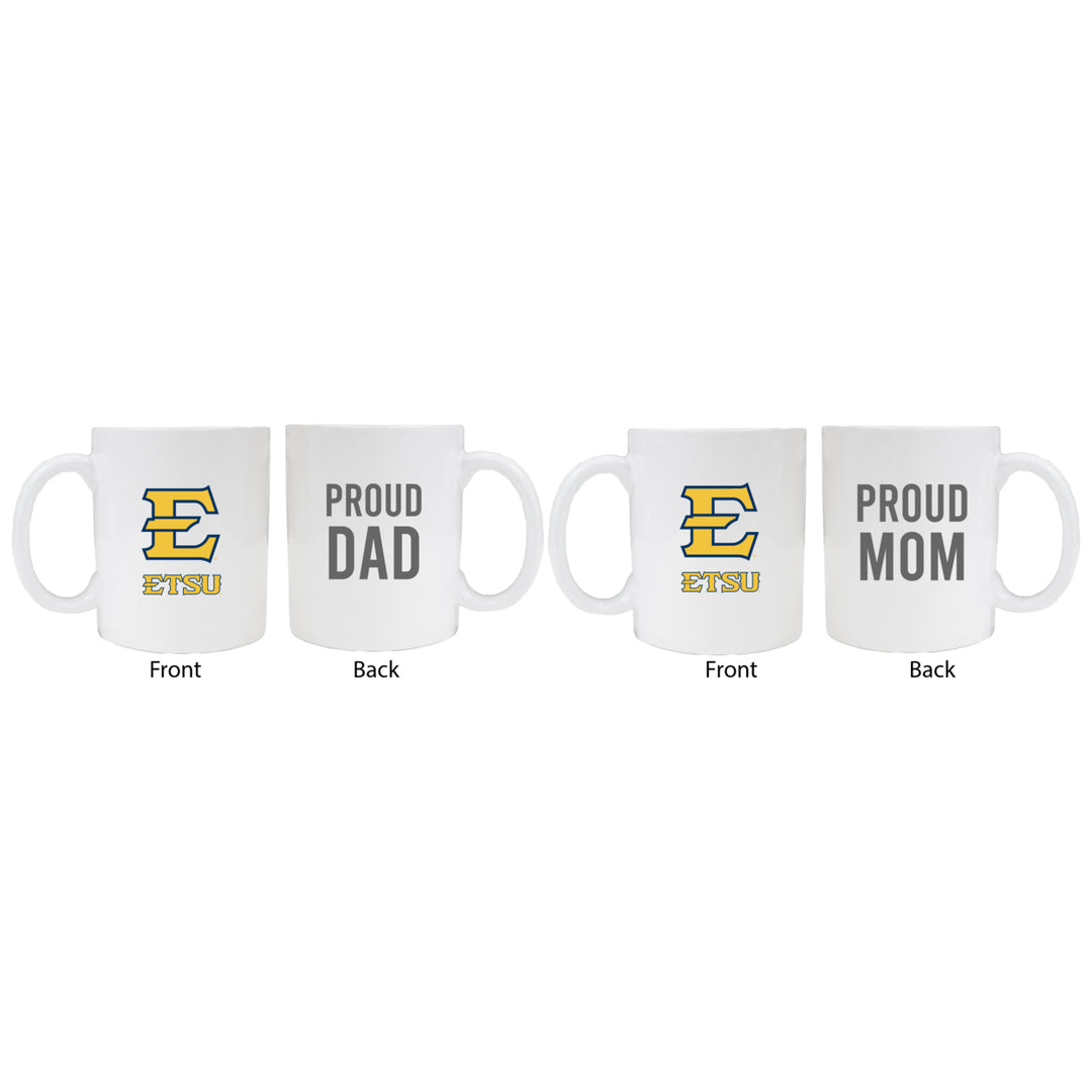 East Tennessee State University Proud Mom And Dad White Ceramic Coffee Mug 2 pack (White) Image 1