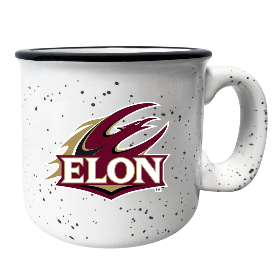 Elon University 8 oz Speckled Ceramic Camper Coffee Mug White (White). Image 1