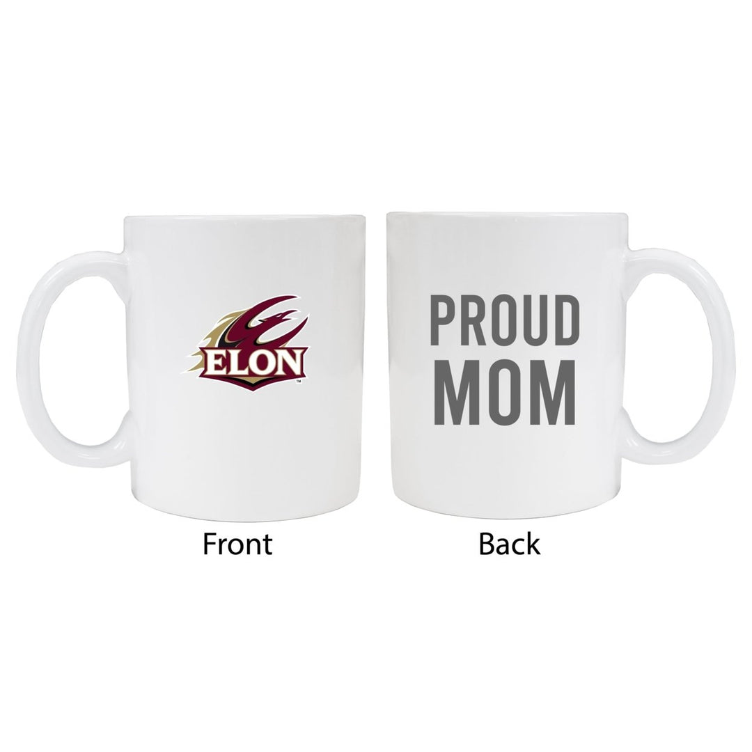 Elon University Proud Mom Ceramic Coffee Mug - White Image 1