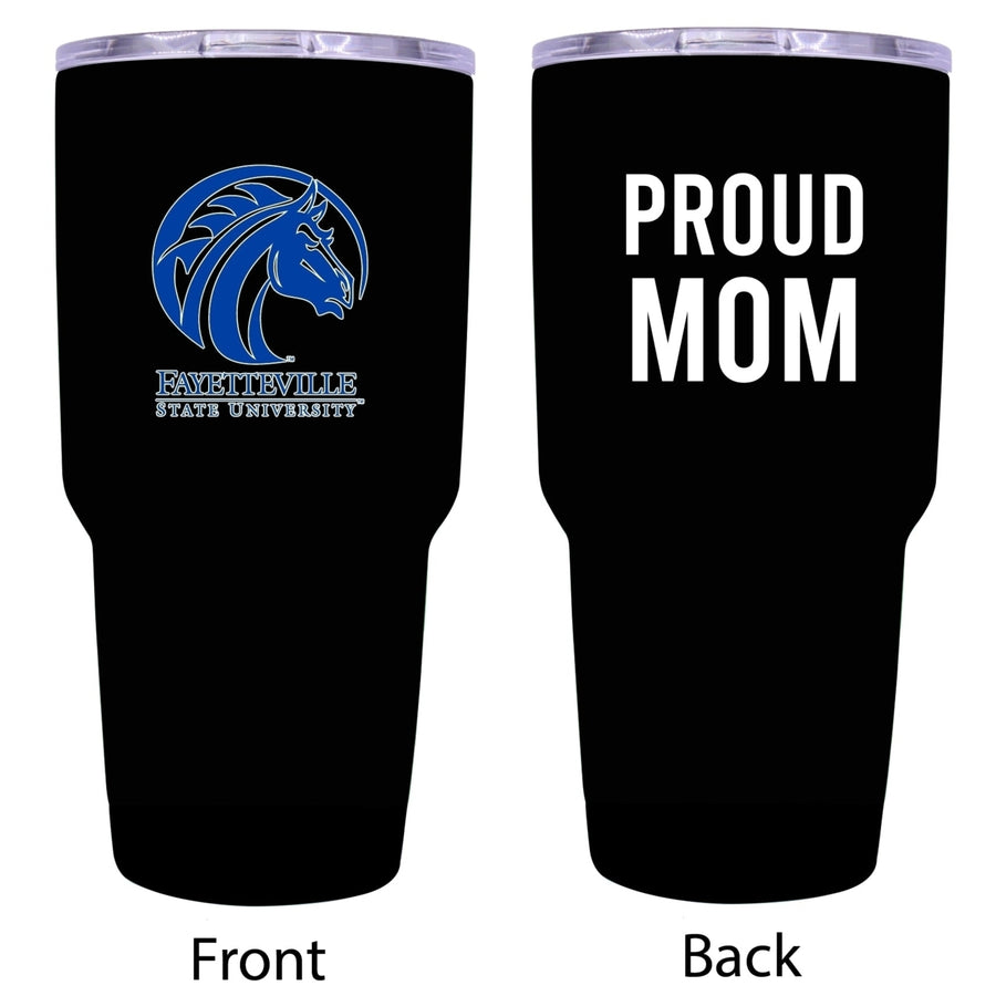 Fayetteville State University Proud Mom 24 oz Insulated Stainless Steel Tumbler - Black Image 1