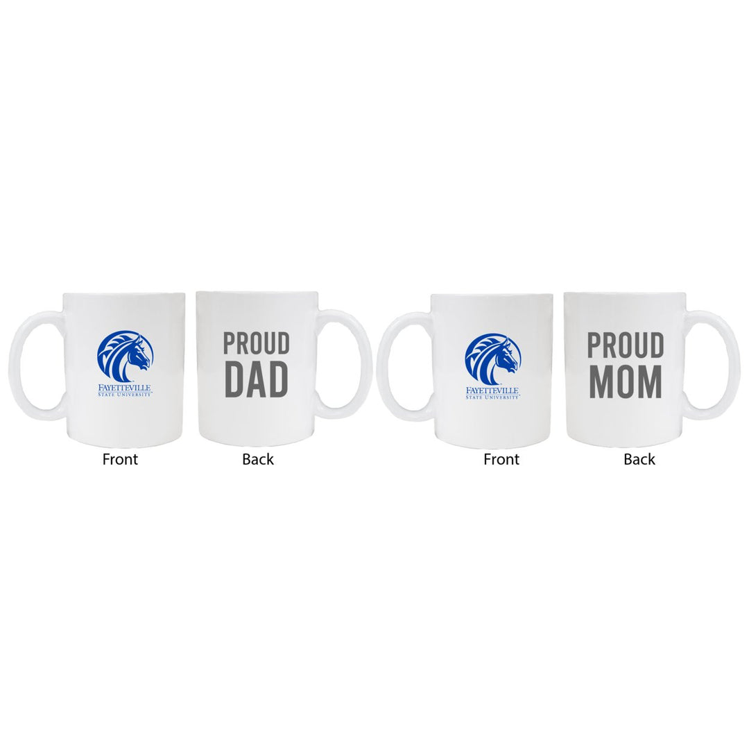 Fayetteville State University Proud Mom And Dad White Ceramic Coffee Mug 2 pack (White). Image 1
