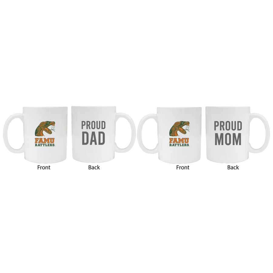 Florida AandM Rattlers Proud Mom And Dad White Ceramic Coffee Mug 2 pack (White) Image 1