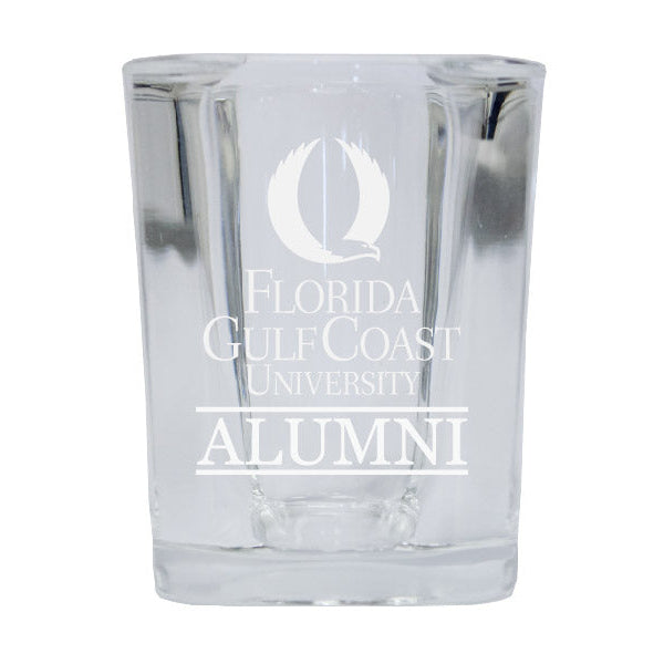 NCAA Florida Gulf Coast Eagles Alumni 2oz Laser Etched Square Shot Glass Image 1