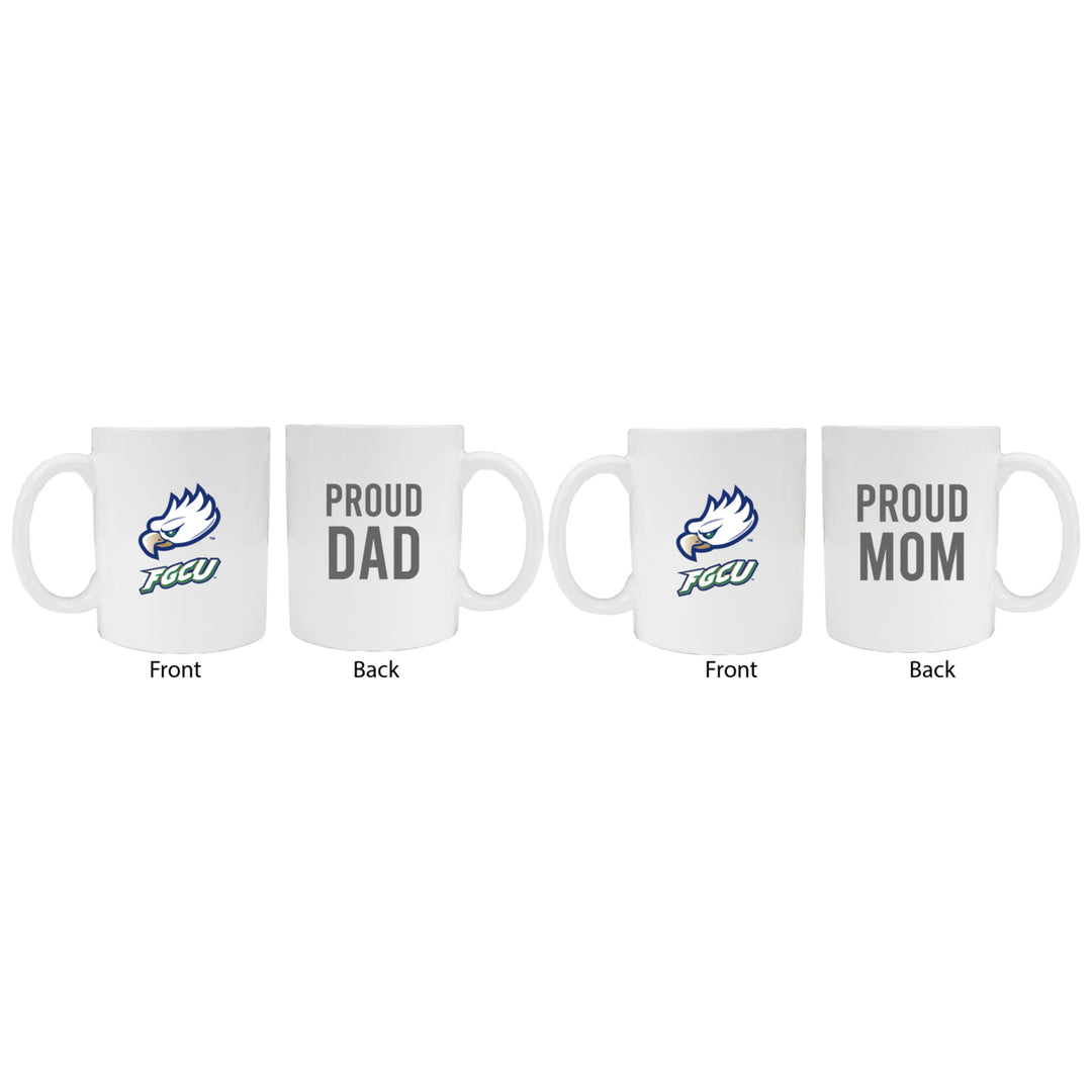 Florida Gulf Coast Eagles Proud Mom And Dad White Ceramic Coffee Mug 2 pack (White) Image 1