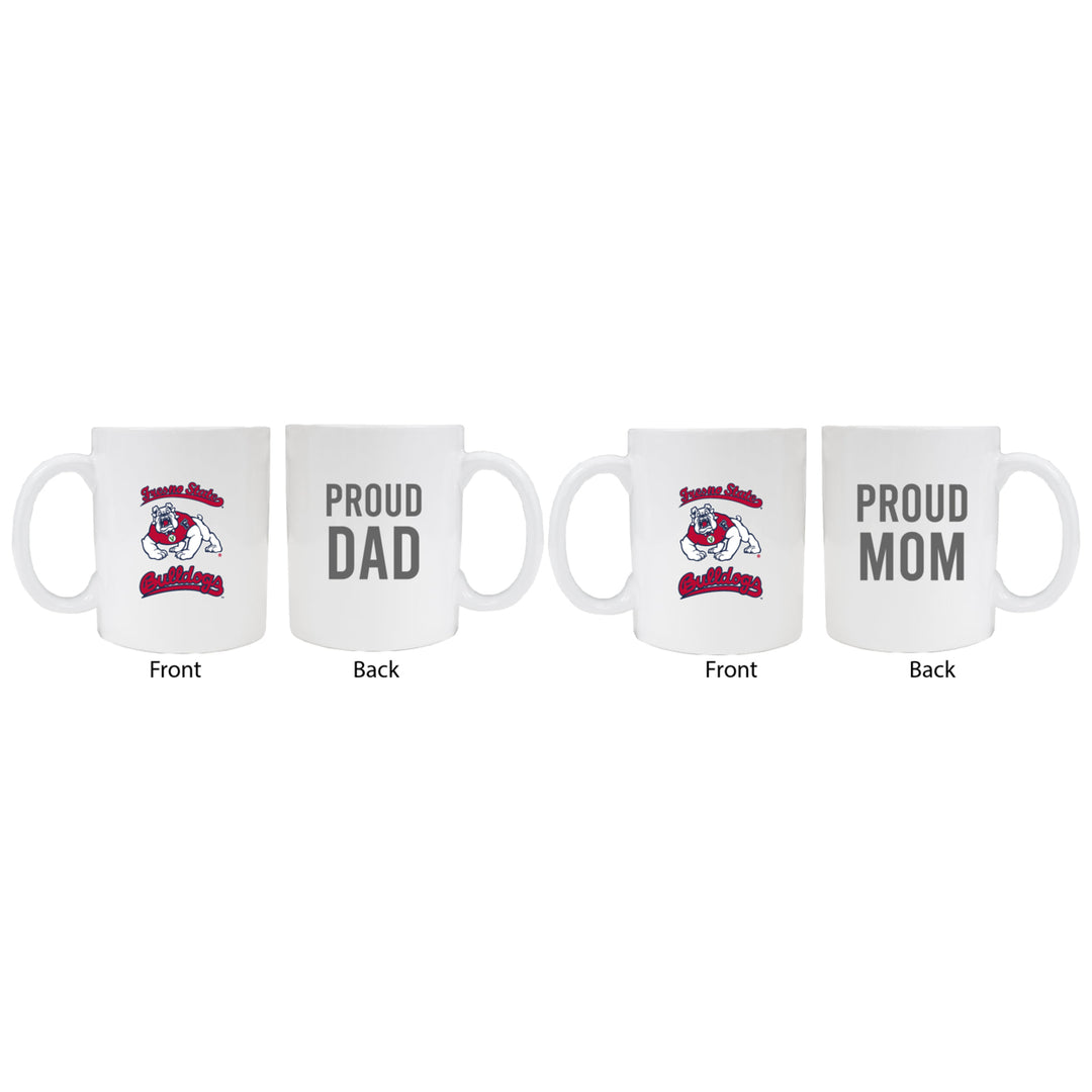 Fresno State Bulldogs Proud Mom And Dad White Ceramic Coffee Mug 2 pack (White) Image 1