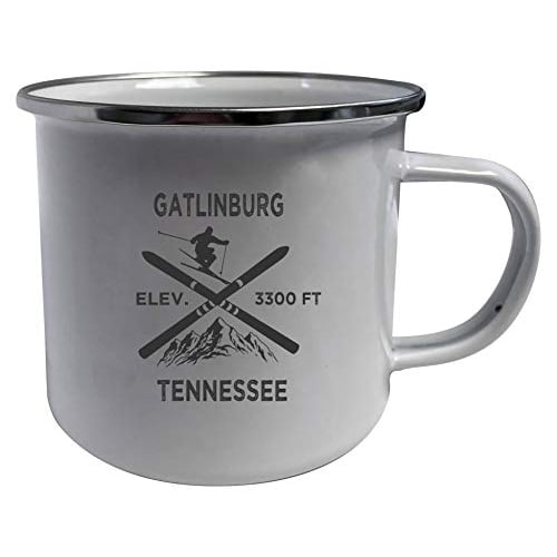 Gatlinburg Tennessee Ski Adventures White Tin Camper Coffee Mug 2-Pack Image 1