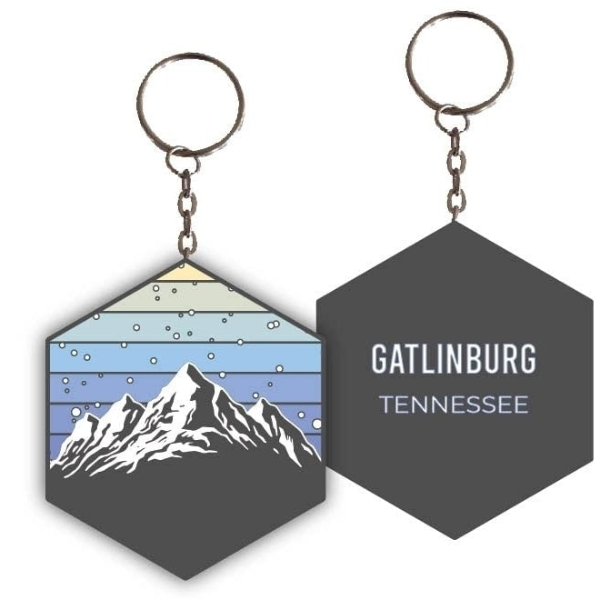 Gatlinburg Tennessee Ski Snowboard Winter Adventures Metal Keychain Image 1