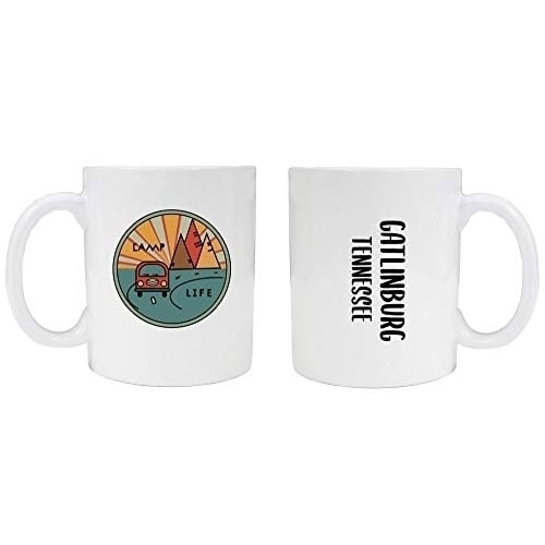 Gatlinburg Tennessee Souvenir Camp Life 8 oz Coffee Mug 2-Pack Image 1