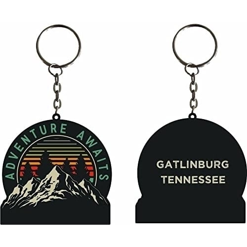 Gatlinburg Tennessee Souvenir adventure awaits Metal Keychain Image 1