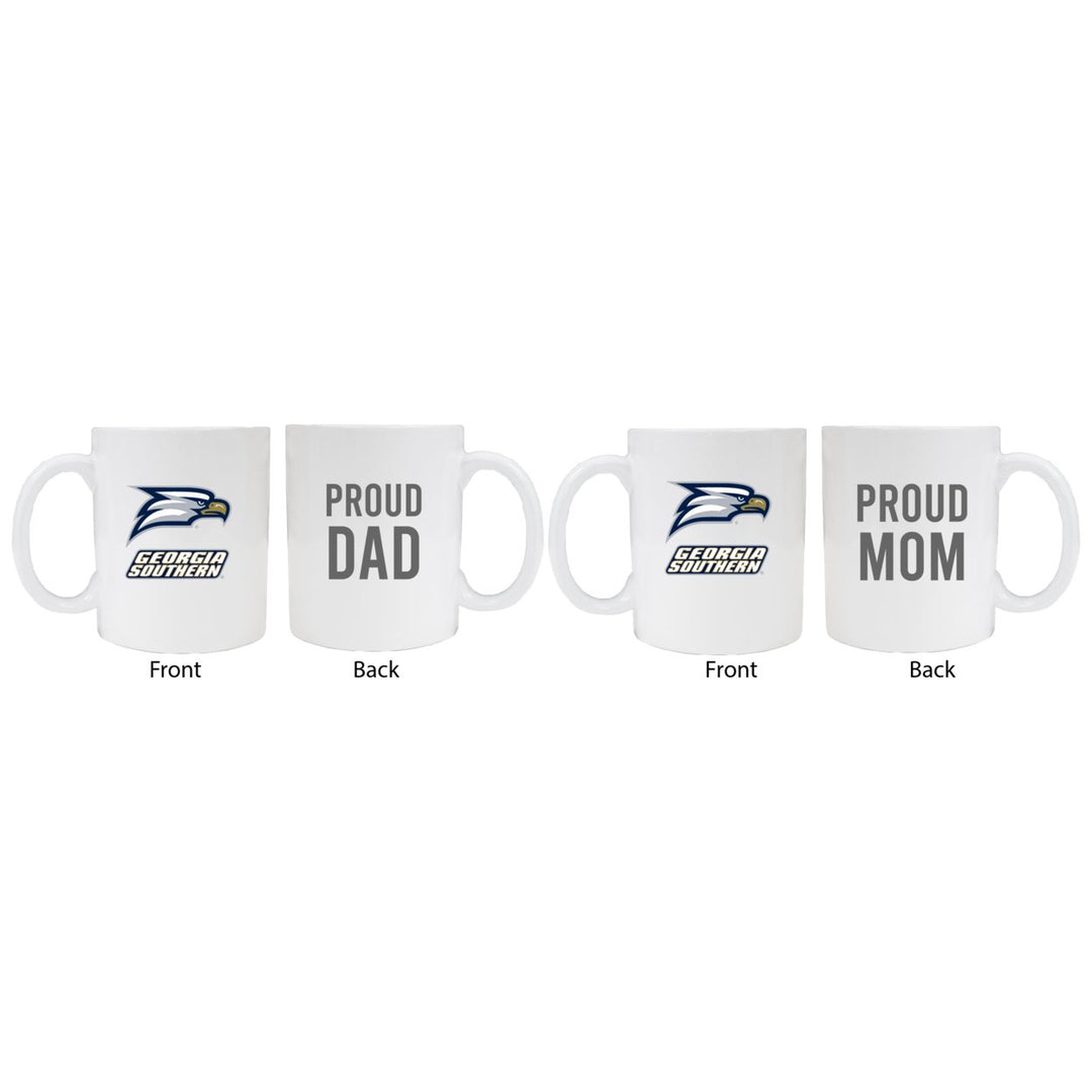 Georgia Southern Eagles Proud Mom And Dad White Ceramic Coffee Mug 2 pack (White) Image 1