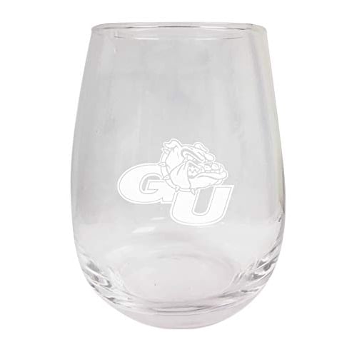 Gonzaga Bulldogs Etched Stemless Wine Glass 9 oz 2-Pack Image 1