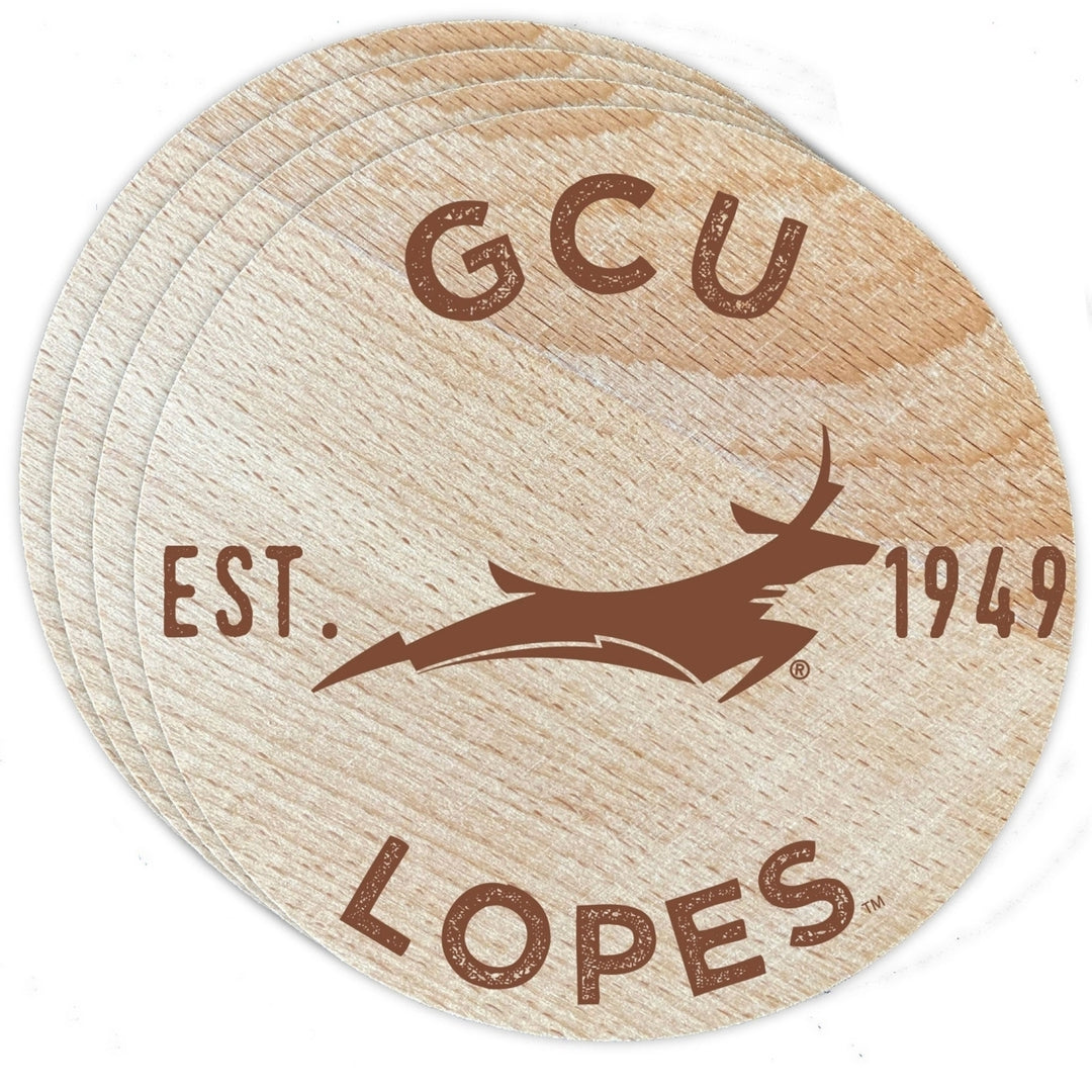 Grand Canyon University Lopes Officially Licensed Wood Coasters (4-Pack) - Laser Engraved Never Fade Design Image 1