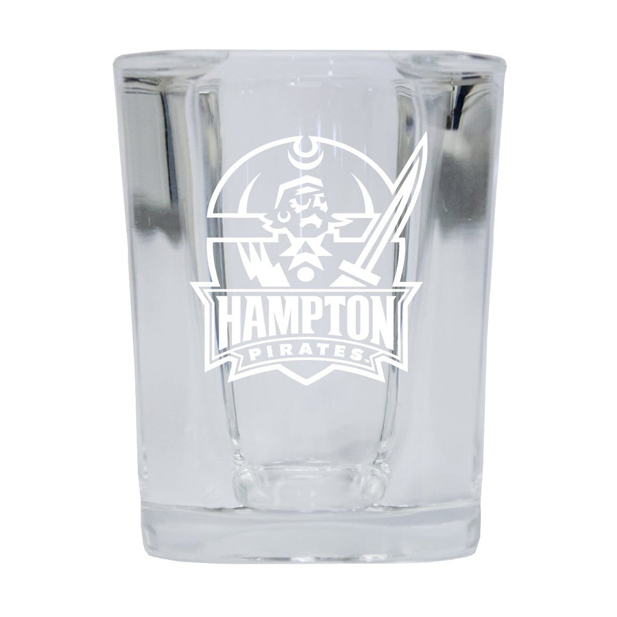 Hampton University NCAA Collectors Edition 2oz Square Shot Glass - Laser Etched Logo Image 1