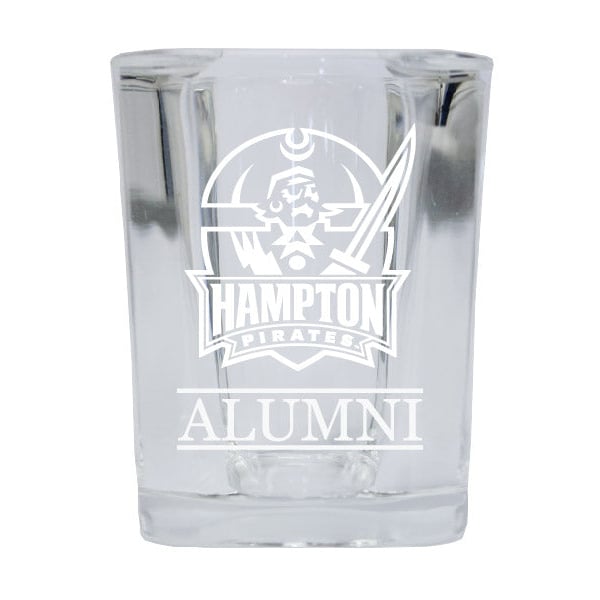 Hampton University Alumni Etched Square Shot Glass Image 1