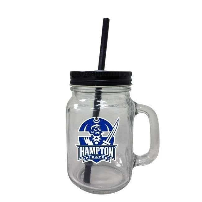 Hampton University Mason Jar Glass Image 1