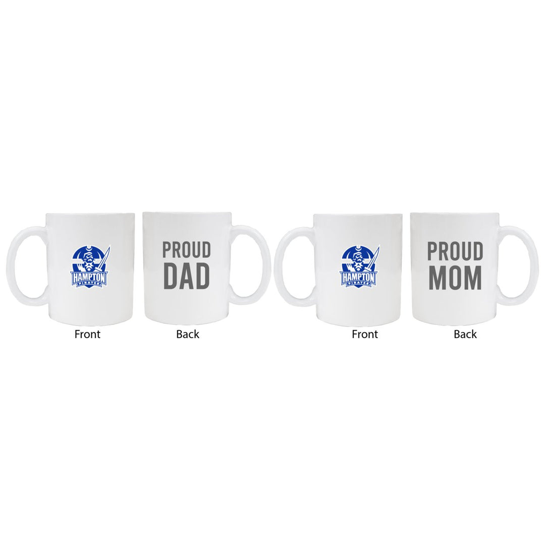 Hampton University Proud Mom And Dad White Ceramic Coffee Mug 2 pack (White) Image 1