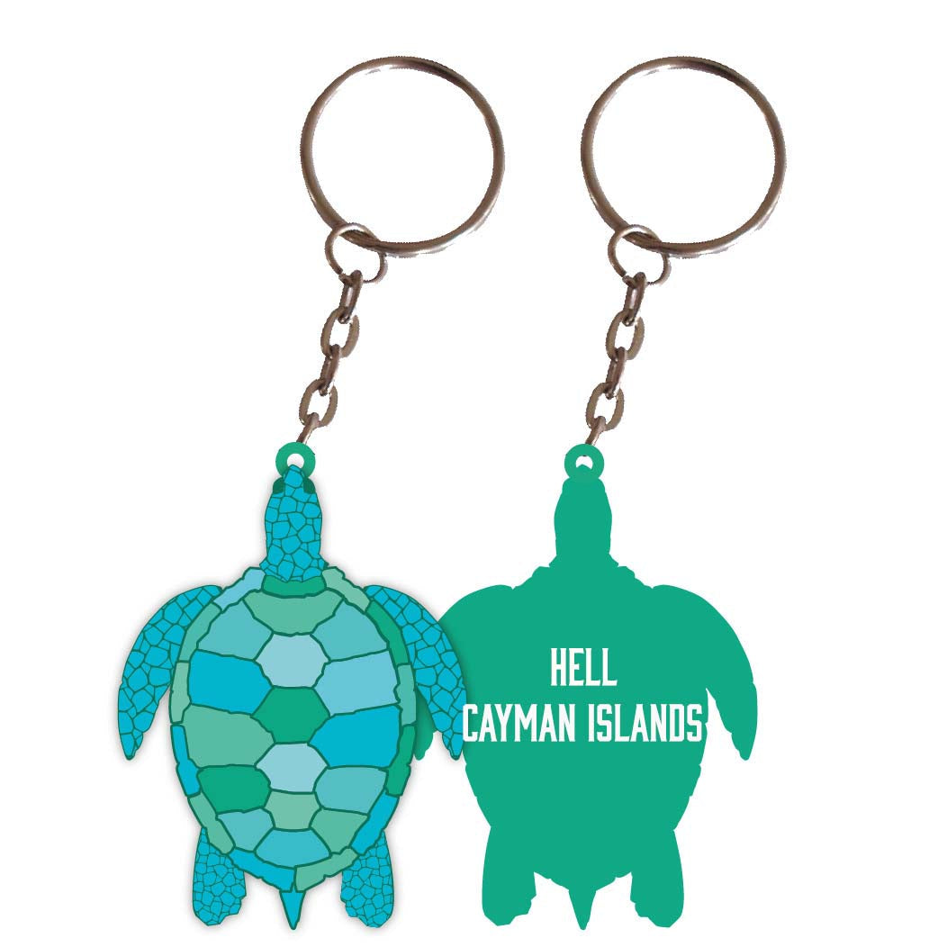 Hell Cayman Islands Turtle Metal Keychain Image 1