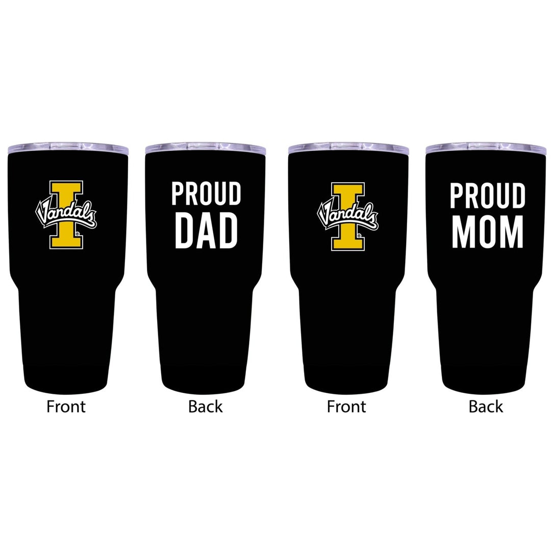 Idaho Vandals Proud Parent 24 oz Insulated Tumblers Set - Black Mom and Dad Edition Image 1