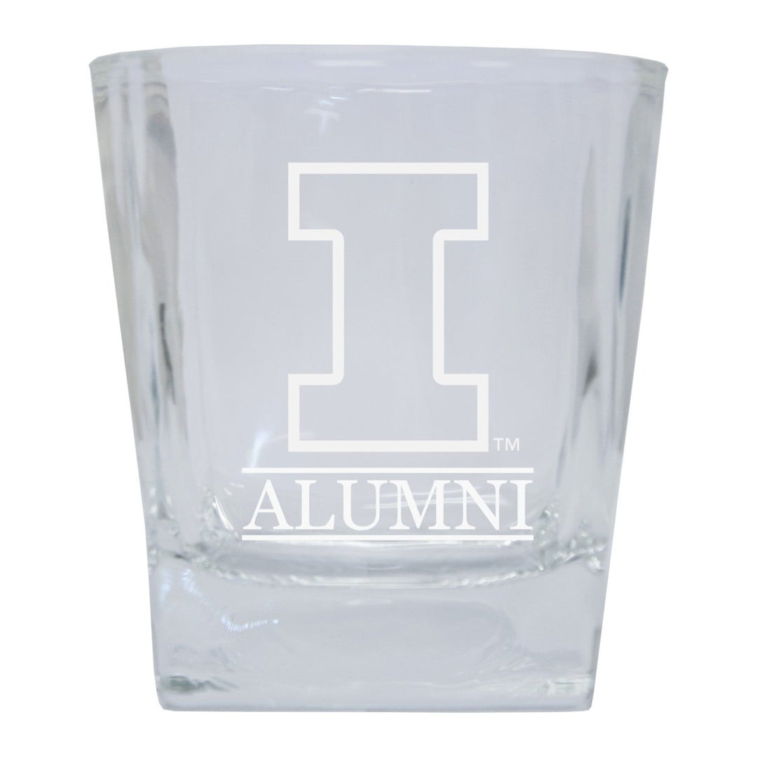 Illinois Fighting Illini 2-Pack Alumni Elegance 10oz Etched Glass Tumbler Image 1