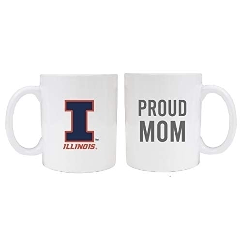 Illinois Fighting Illini Proud Mom Ceramic Coffee Mug - White Image 1