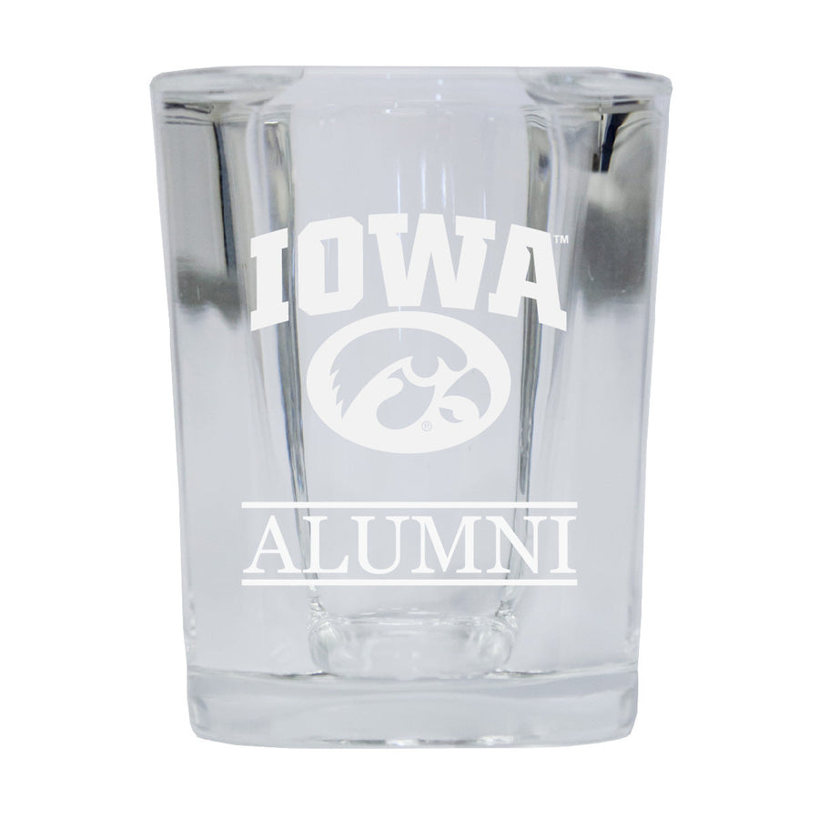 NCAA Iowa Hawkeyes Alumni 2oz Laser Etched Square Shot Glass Image 1