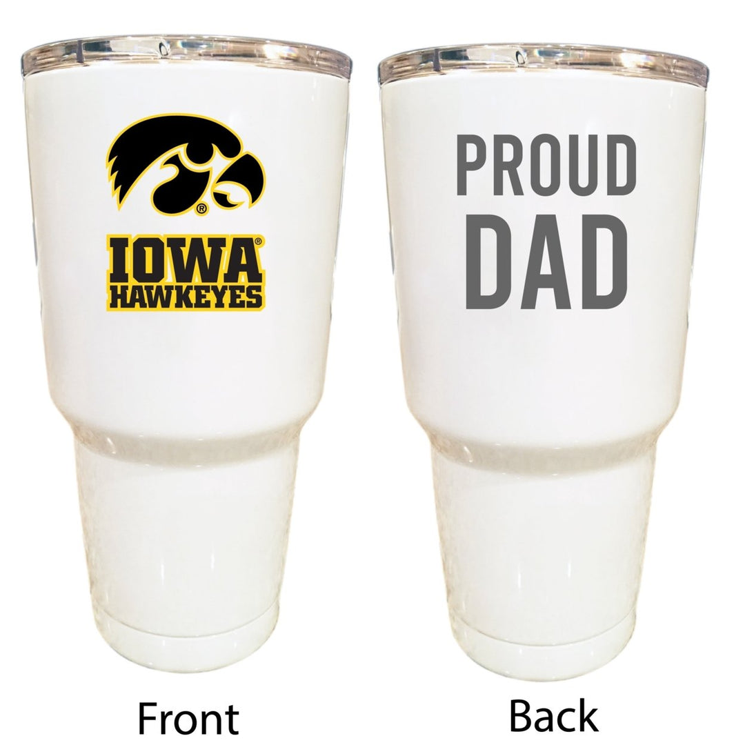 Iowa Hawkeyes Proud Dad 24 oz Insulated Stainless Steel Tumbler White Image 1