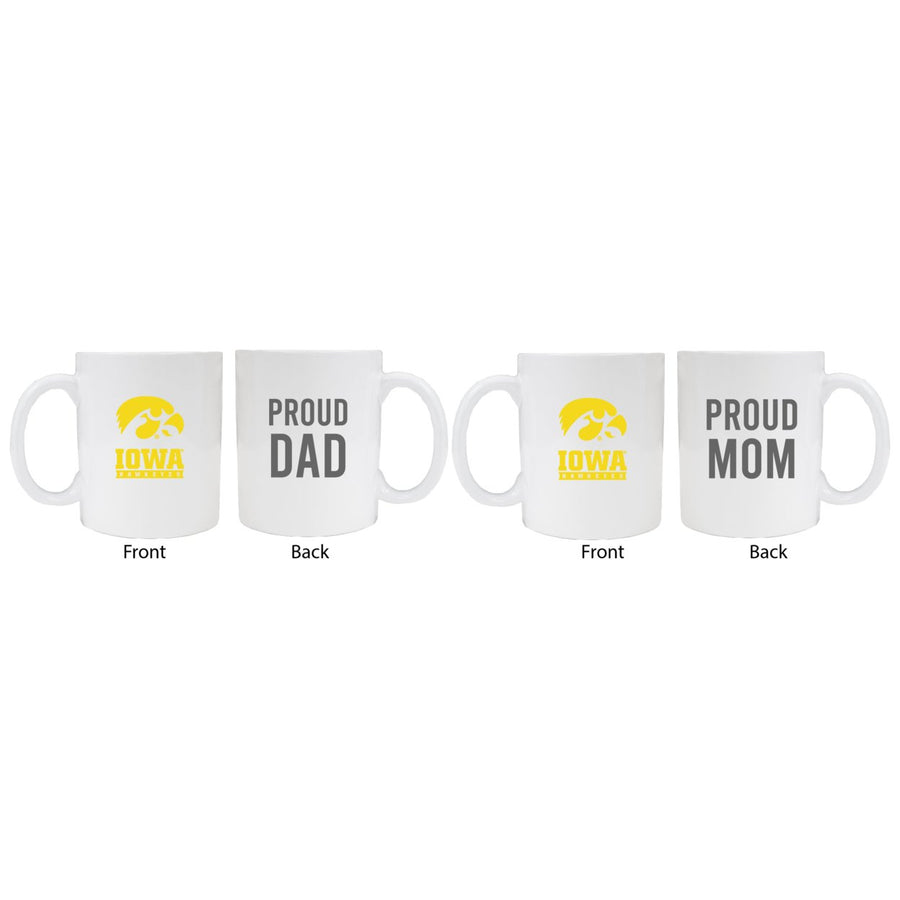 Iowa Hawkeyes Proud Mom And Dad White Ceramic Coffee Mug 2 pack (White) Image 1