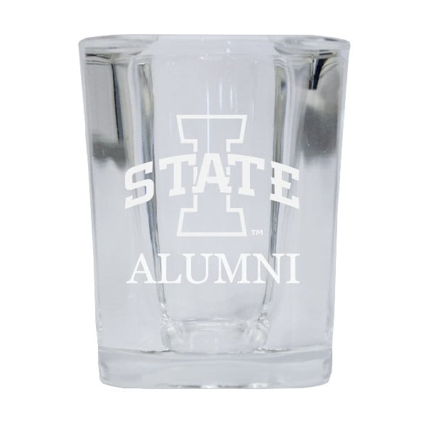 NCAA Iowa State Cyclones Alumni 2oz Laser Etched Square Shot Glass Image 1