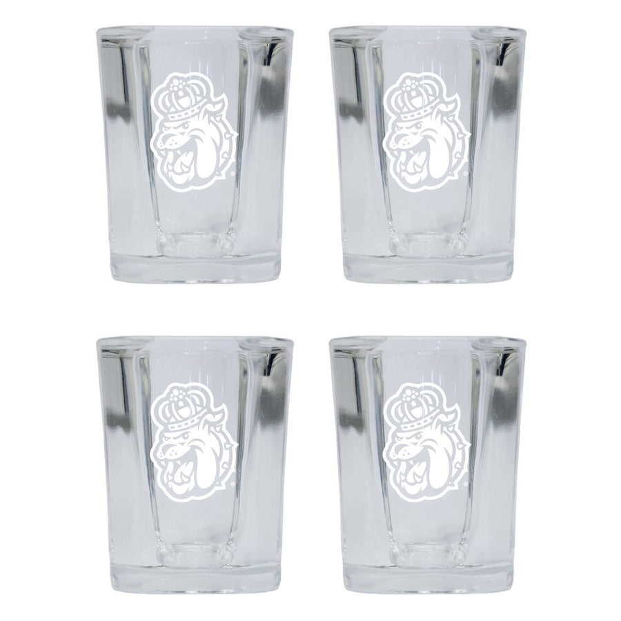 James Madison Dukes NCAA Collectors Edition 2oz Square Shot Glass - Laser Etched Logo 4-Pack Image 1