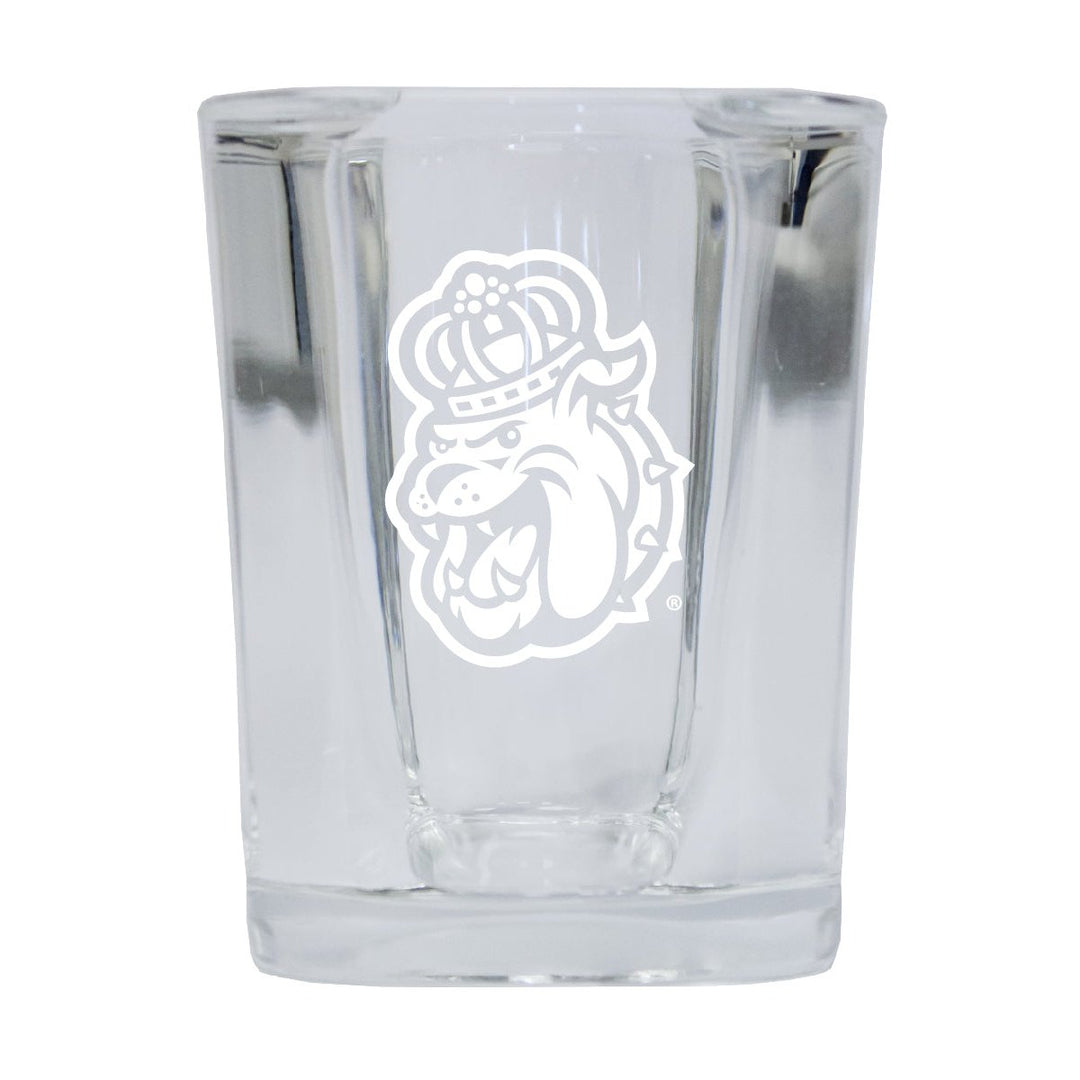 James Madison Dukes NCAA Collectors Edition 2oz Square Shot Glass - Laser Etched Logo Image 1