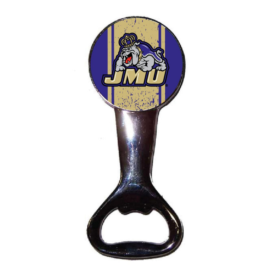 James Madison Dukes Officially Licensed Magnetic Metal Bottle Opener - Tailgate and Kitchen Essential Image 1