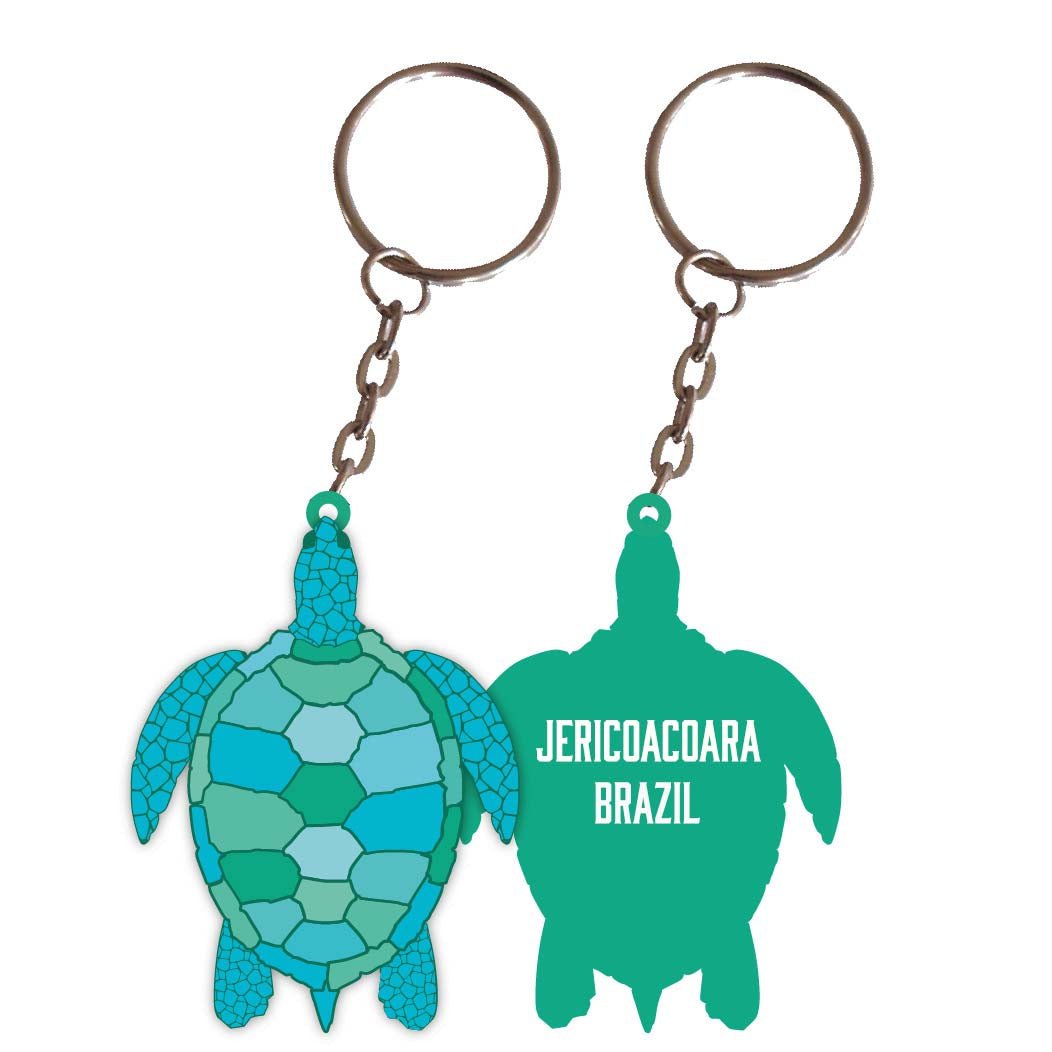 Jericoacoara Brazil Turtle Metal Keychain Image 1