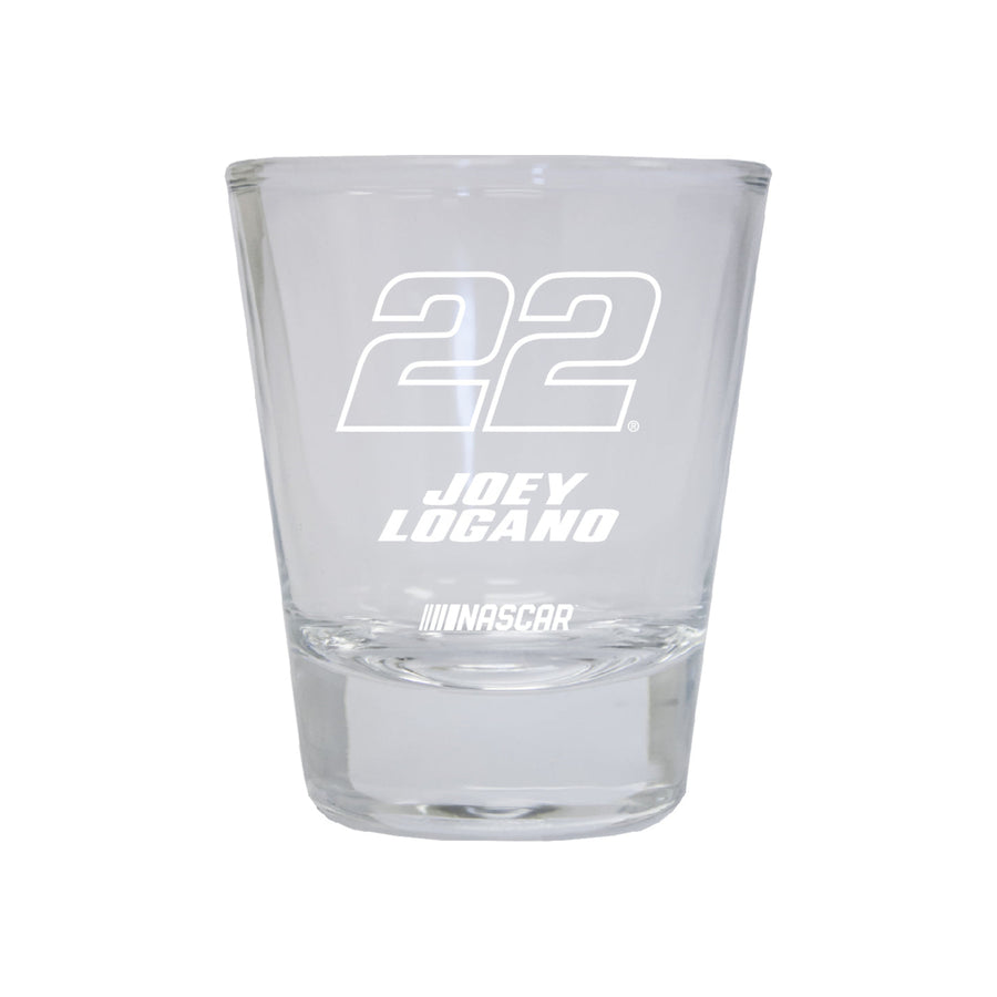 Joey Logano 22 Nascar Etched Round Shot Glass for 2022 Image 1