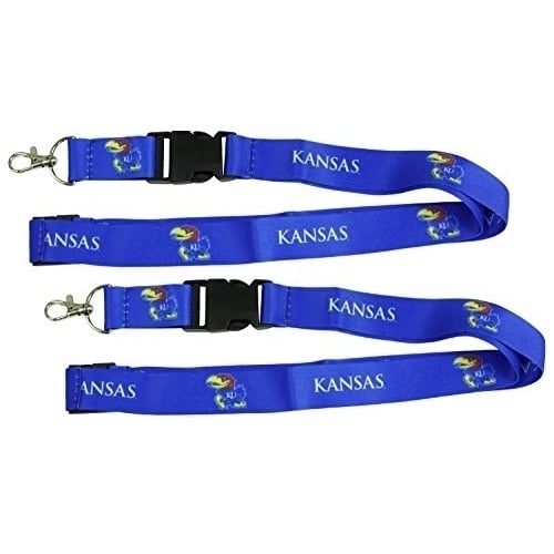 Kansas Jayhawks Cloth Lanyard Key Chain 2-Pack Image 1