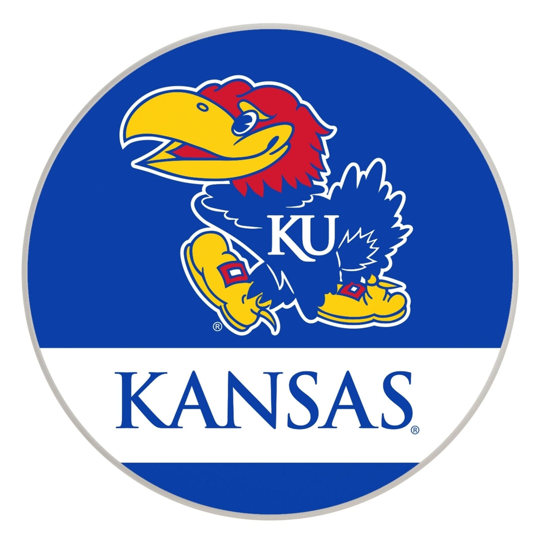 Kansas Jayhawks Officially Licensed Paper Coasters (4-Pack) - Vibrant Furniture-Safe Design Image 1