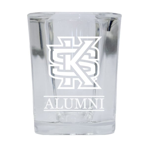 NCAA Kennesaw State University Alumni 2oz Laser Etched Square Shot Glass Image 1