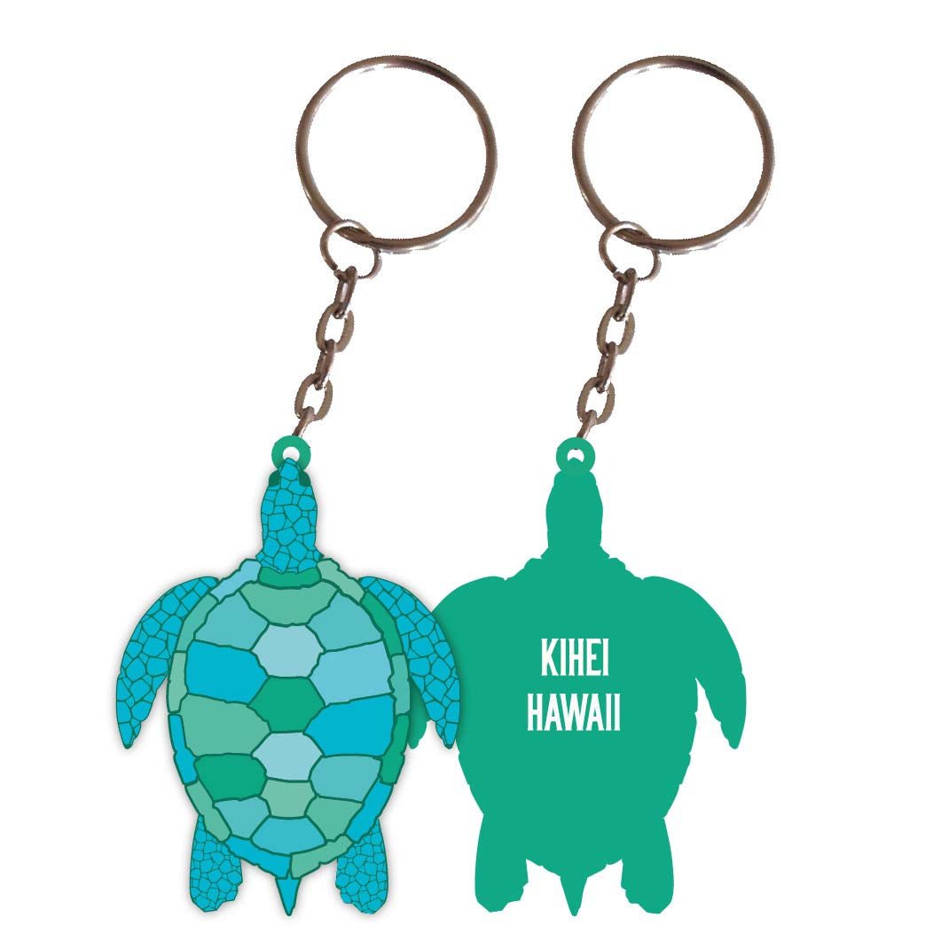 Kihei Hawaii Turtle Metal Keychain Image 1