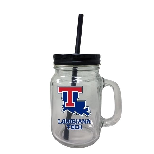 Louisiana Tech Bulldogs Mason Jar Glass Image 1