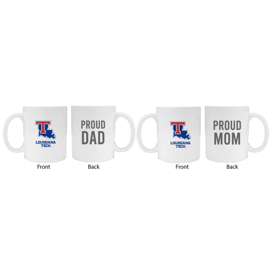 Louisiana Tech Bulldogs Proud Mom And Dad White Ceramic Coffee Mug 2 pack (White) Image 1