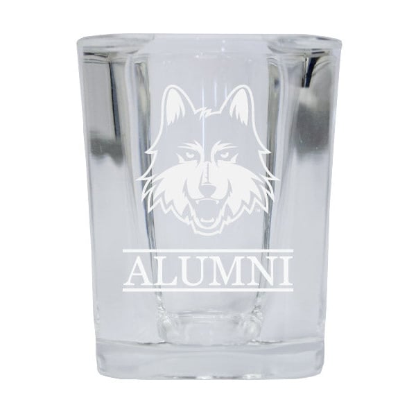 NCAA Loyola University Ramblers Alumni 2oz Laser Etched Square Shot Glass Image 1